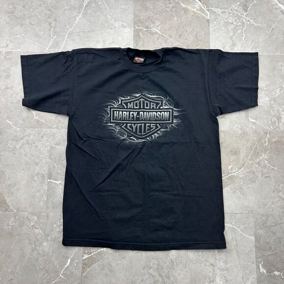 VINTAGE HARLEY DAVIDSON GRAPHIC TEE MENS XL VIENNA AUSTRIA Y2K SHORT SLEEVE - Picture 1 of 10